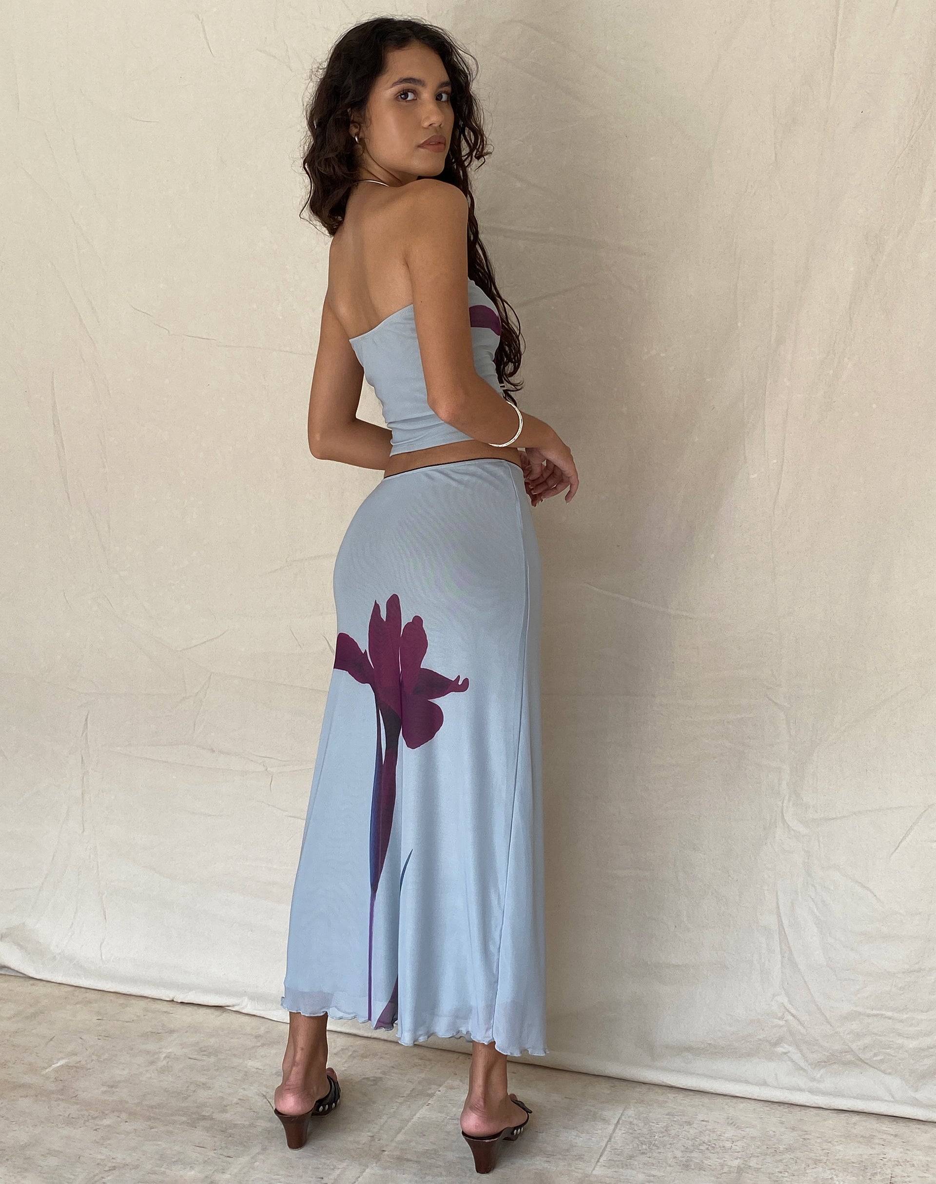 immagine di Lassie Midi Skirt in Mint Flower Placement