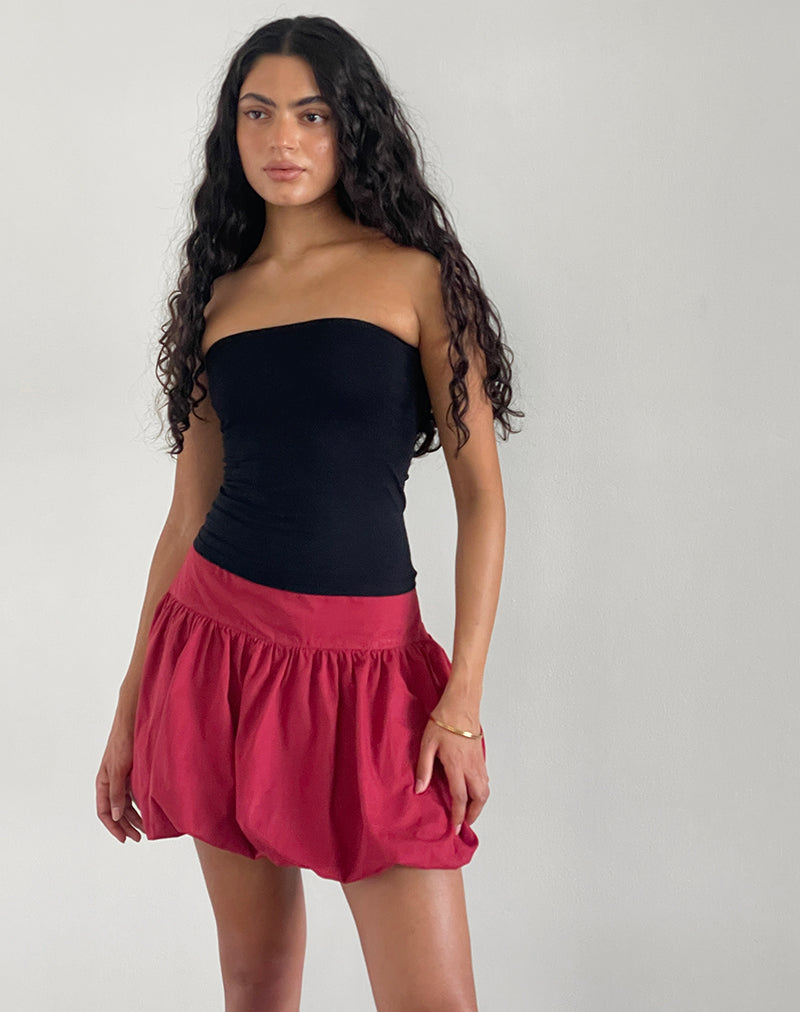 immagine di Kiyowo Puffball Mini Skirt in rosso Adrenaline
