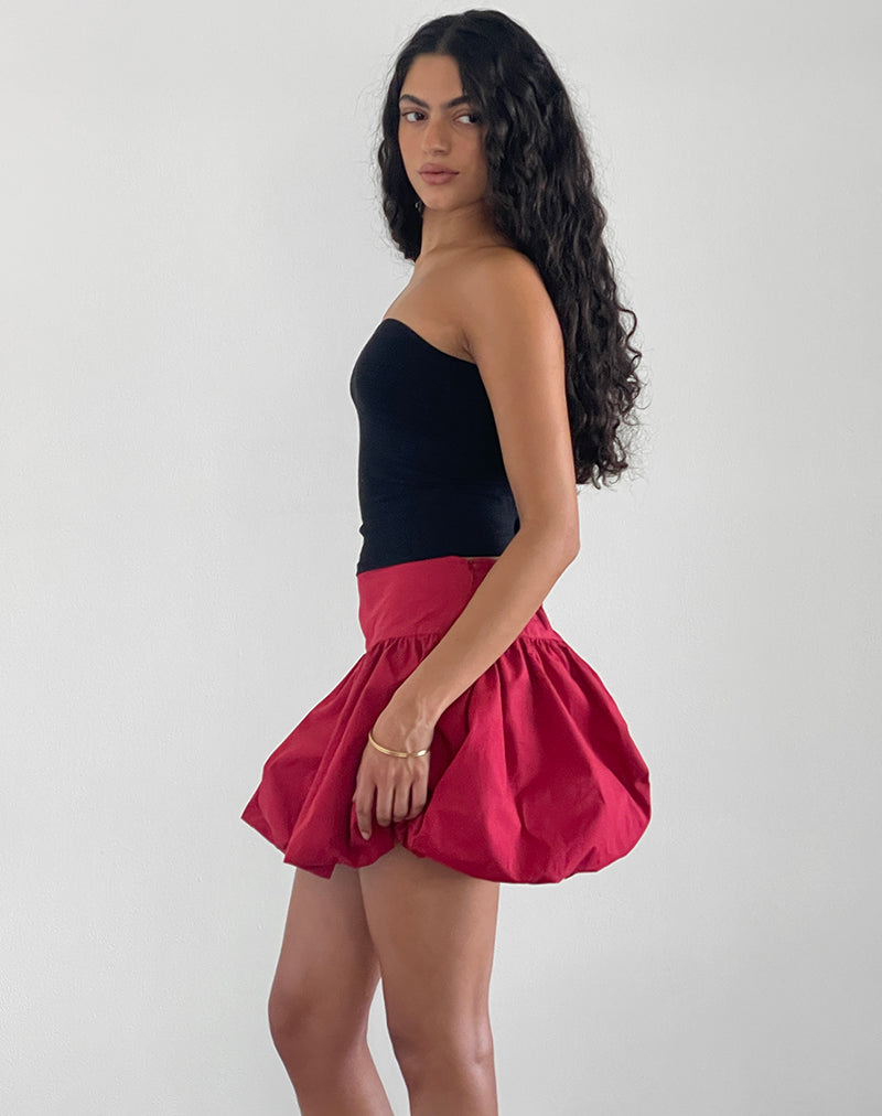 immagine di Kiyowo Puffball Mini Skirt in rosso Adrenaline