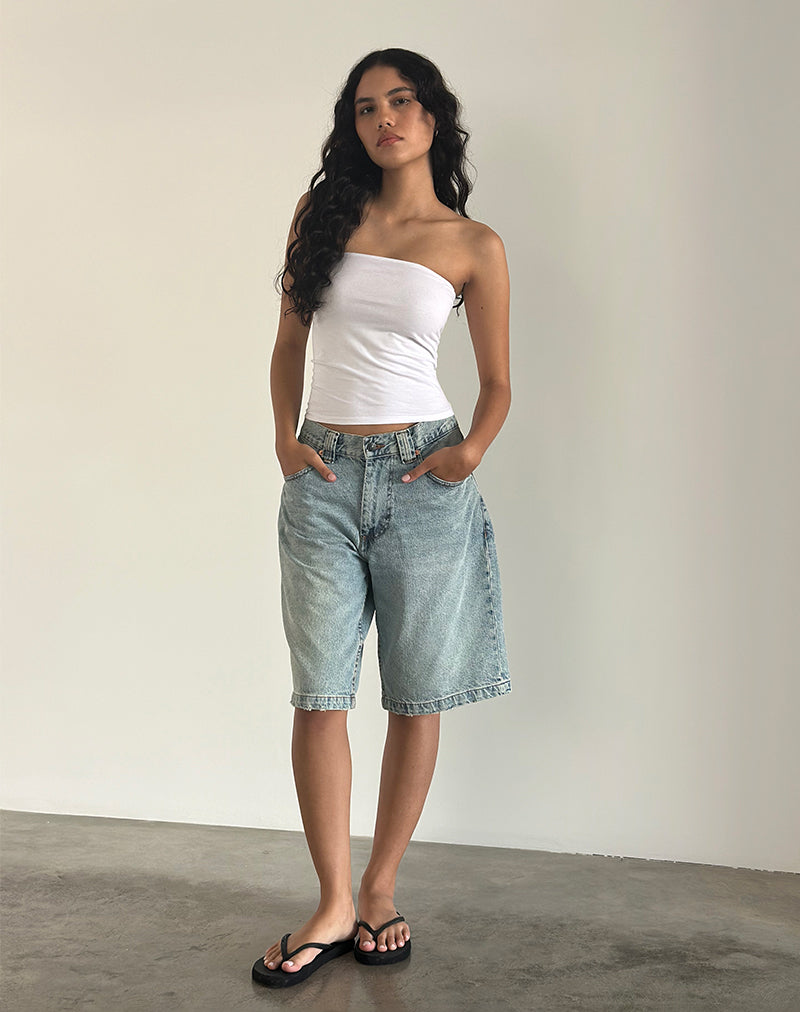 Top a fascia Shaelo in bianco