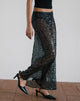 immagine di Vanessa Maxi gonna in maglia di paillettes nera