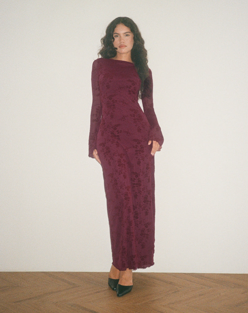 Immagine di Shaleed Abito in fiore botanico Maroon