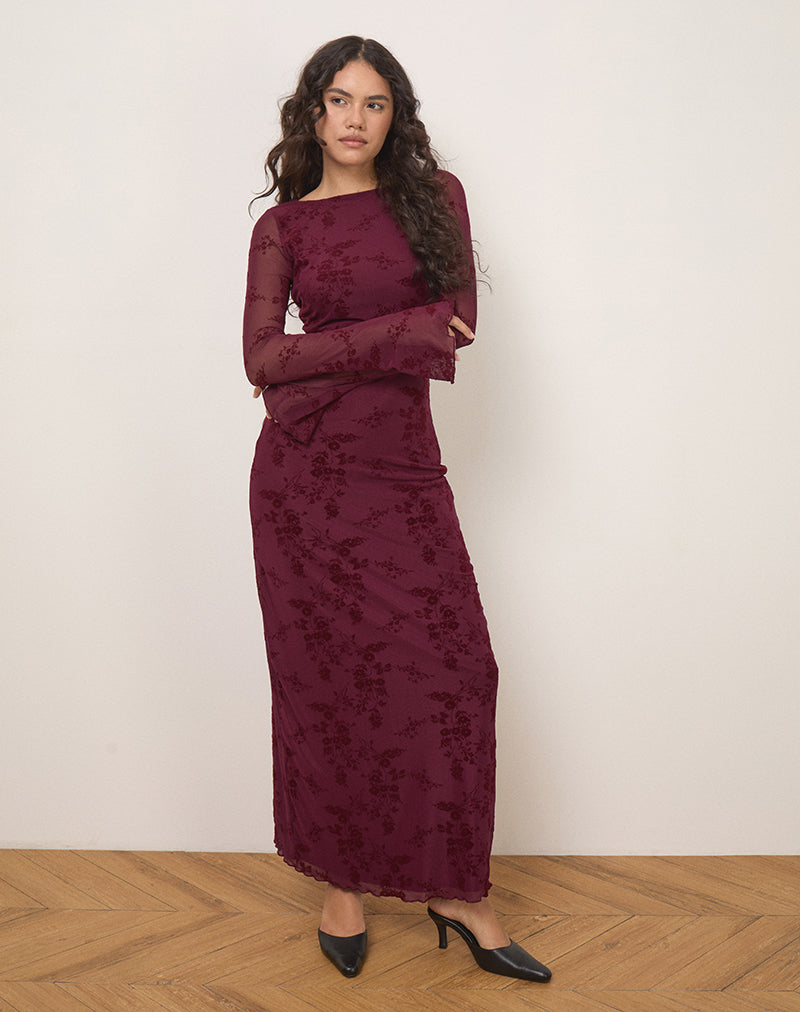Immagine di Shaleed Abito in fiore botanico Maroon