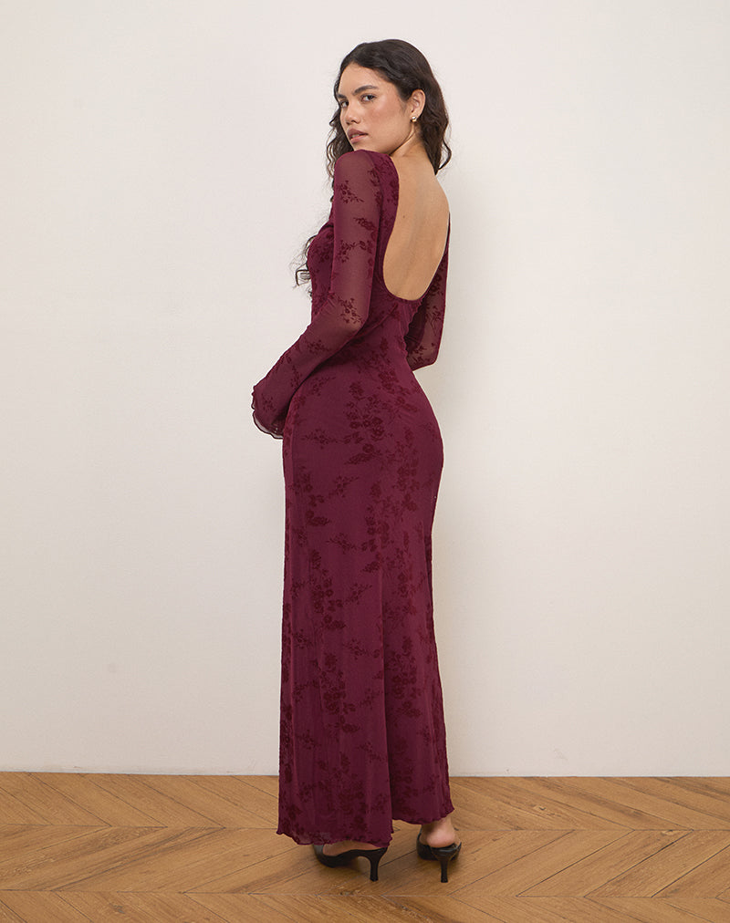 Immagine di Shaleed Abito in fiore botanico Maroon