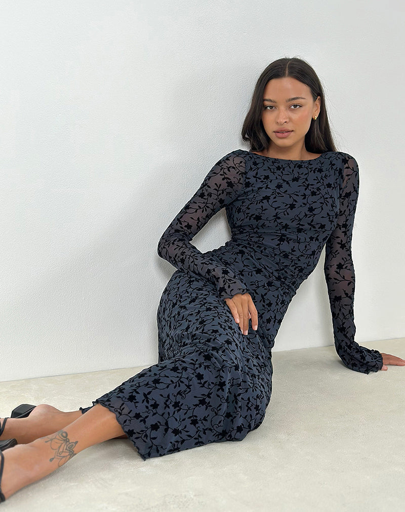 Immagine di Shaleed Maxi Dress in Pretty Petal Flock Navy
