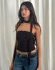 Immagine di Shaloe Top a fascia e sciarpa in marrone Jaguar Oversized