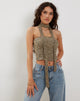 Immagine di Shaloe Top a fascia e sciarpa in mini croc Tan