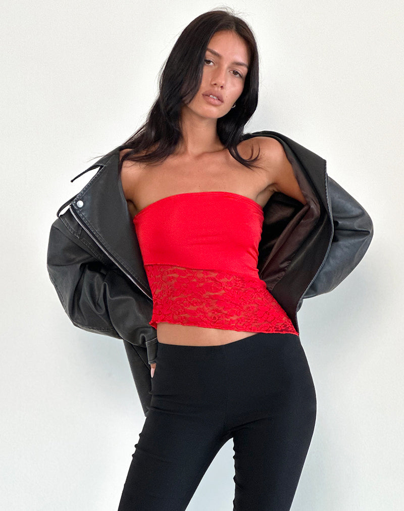 Immagine di Shanda Lace Tube Top in rosso