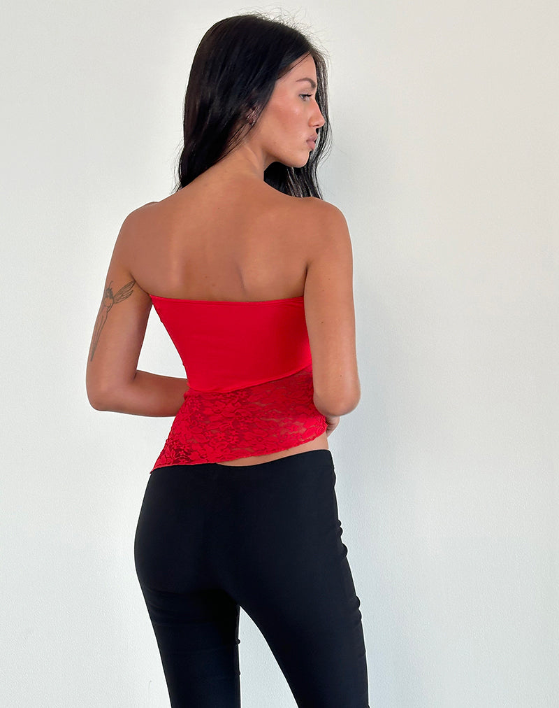 Immagine di Shanda Lace Tube Top in rosso