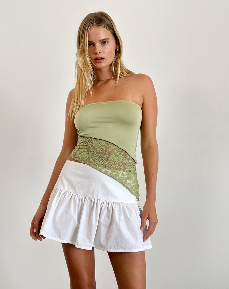 immagine di Shanda Lace Tube Top in salvia