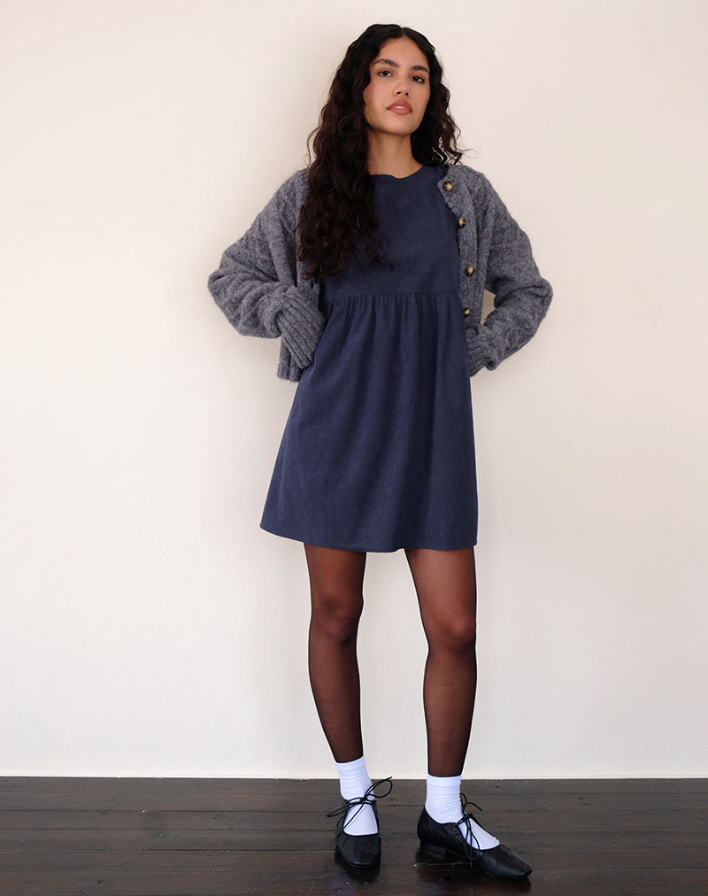 Mini abito Sheba in Babycord blu inchiostro
