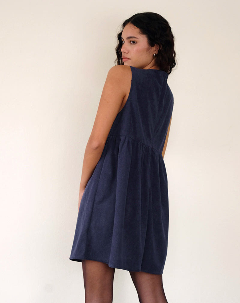 Immagine del mini abito Sheba in Babycord blu inchiostro