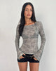 Immagine di Sheiza Top a manica lunga in maglia trasparente Grigio