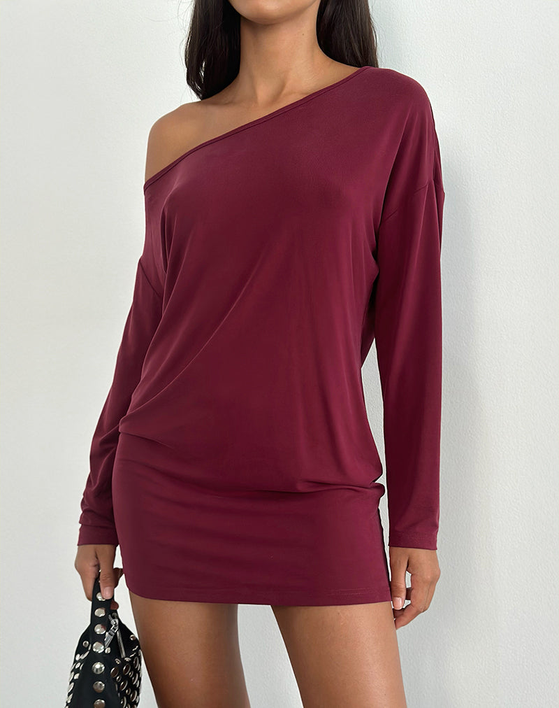 Mini abito Shelisa in rosso intenso