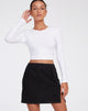 immagine di Sheny Mini Skirt in Rami Nero Con Punto Bianco