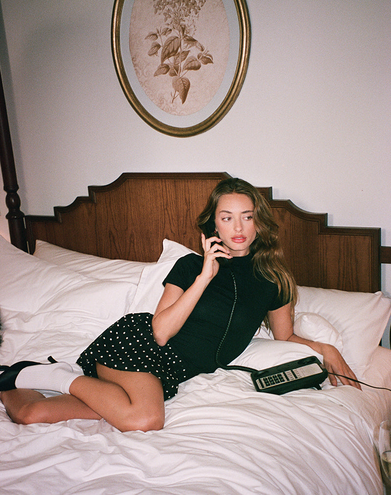 Immagine di Sherida Mini Abito a bolle in nero Basic Polka