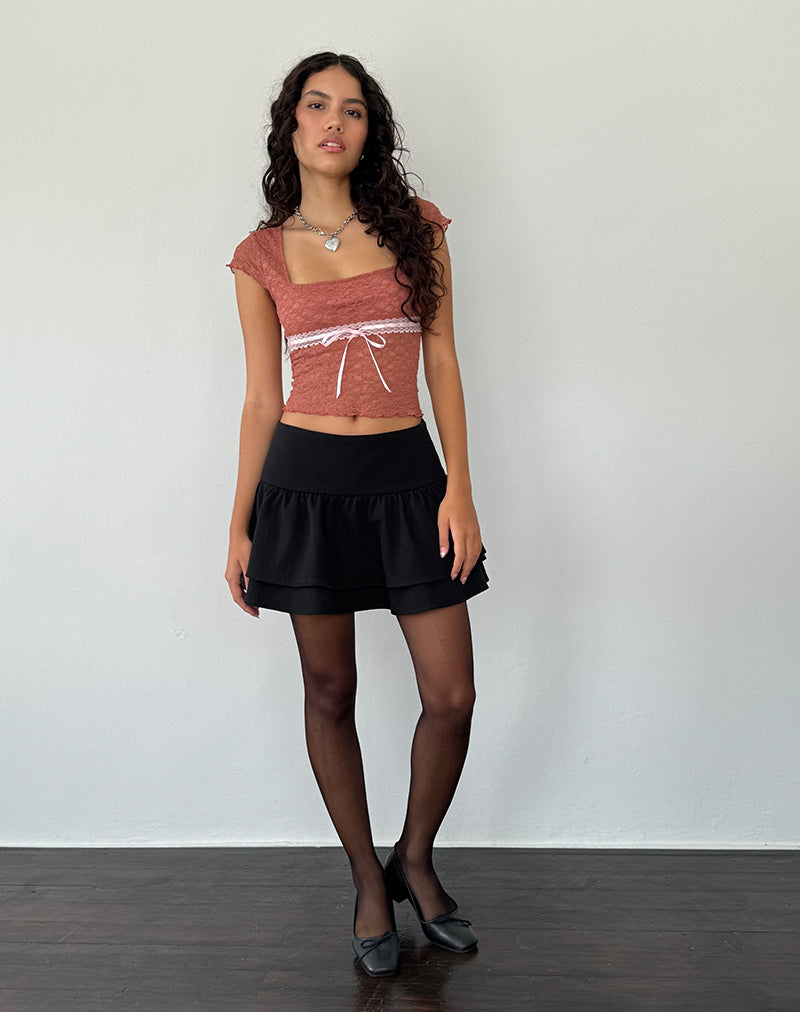Immagine di Sherine - Top in pizzo rosa appassito