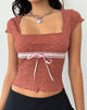 Immagine di Sherine - Top in pizzo rosa appassito
