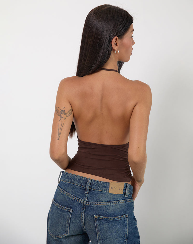 Immagine di Sherlyn Halter Top in cioccolato amaro
