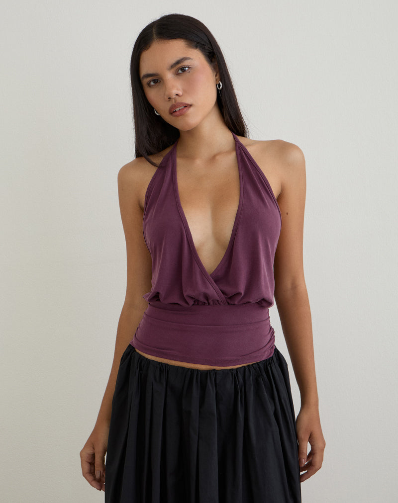Top Sherlyn in cupro viola intenso