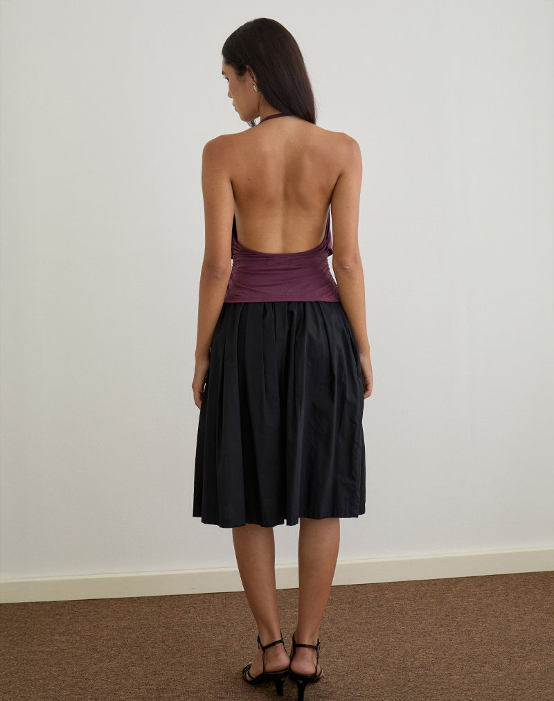 Immagine di Sherlyn Halter Top in Cupro Deep Purple