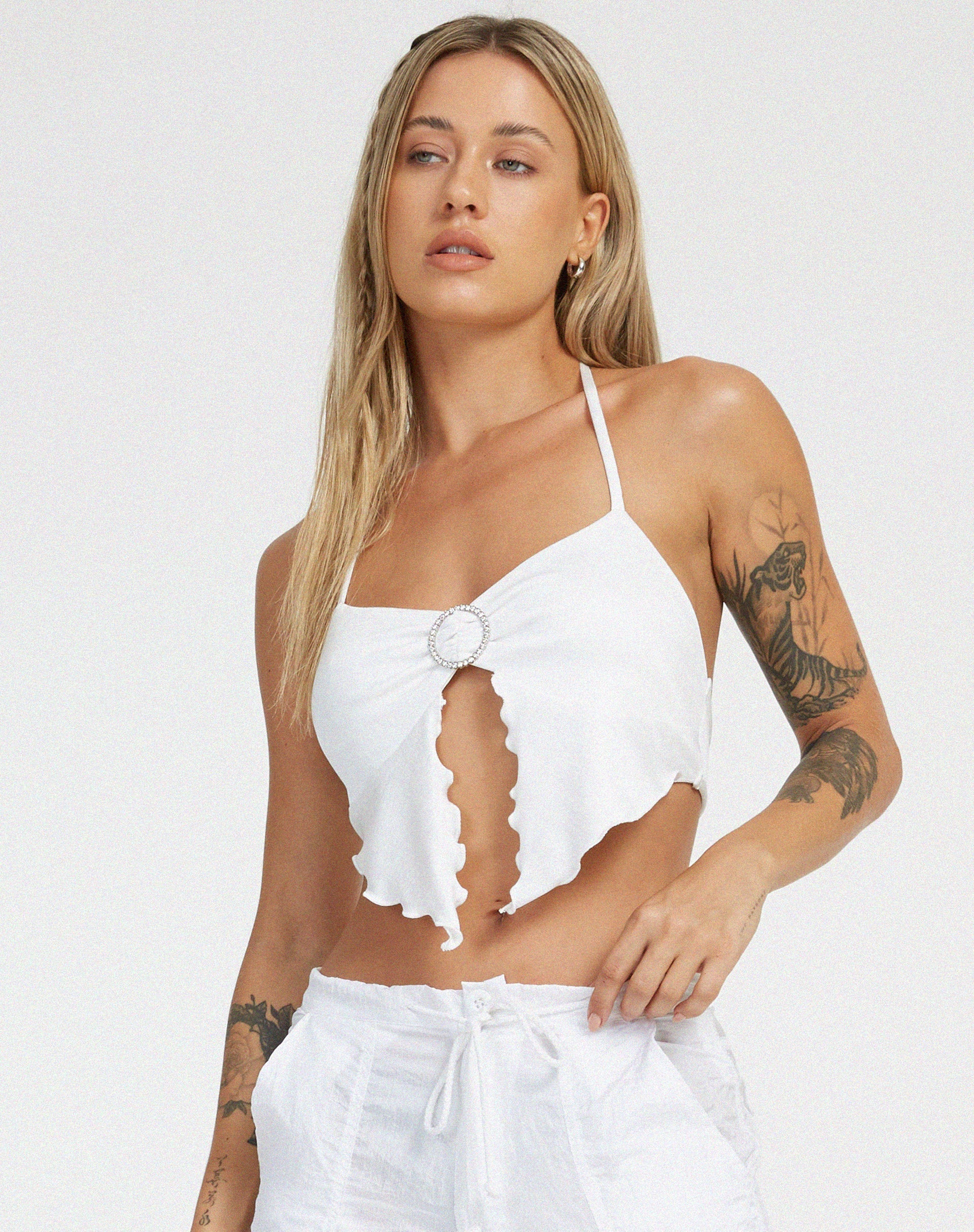 immagine di Shima Crop Top in bianco