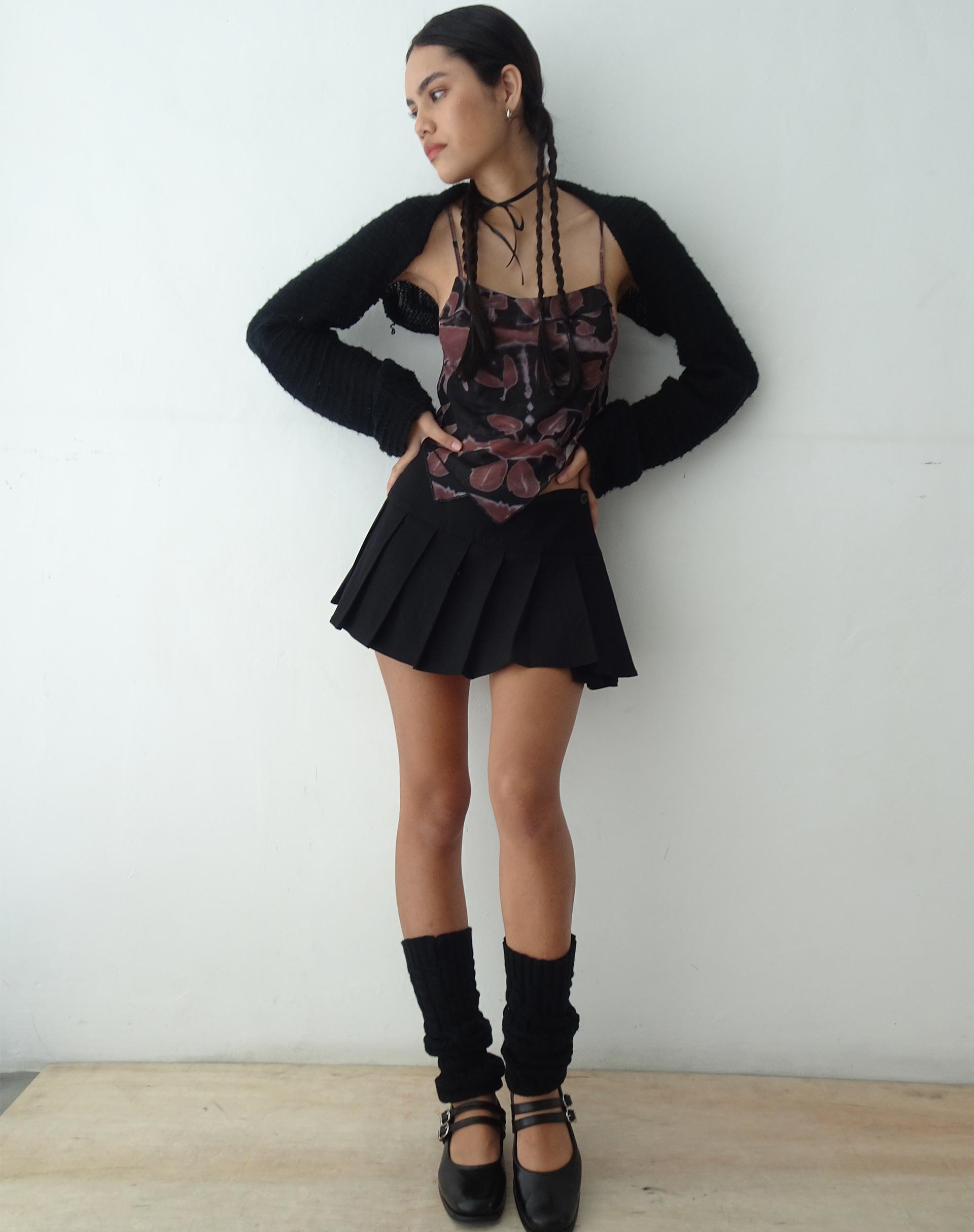 immagine di MOTEL X OLIVIA NEILL Casini Gonna a pieghe in nero sartoriale