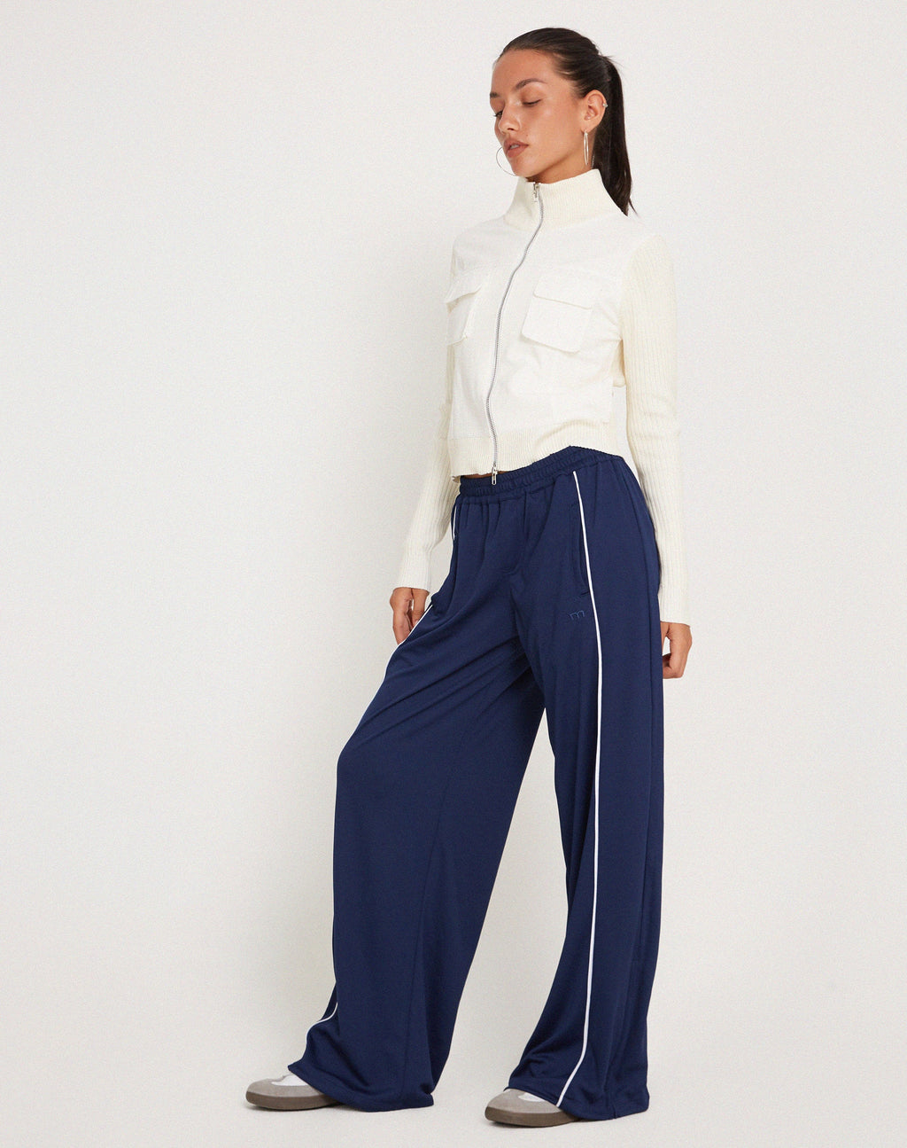 Shobi - Jogger a gamba larga in blu