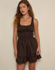 Immagine di Shoyo Frill Mini Dress in Bitter Chocolate