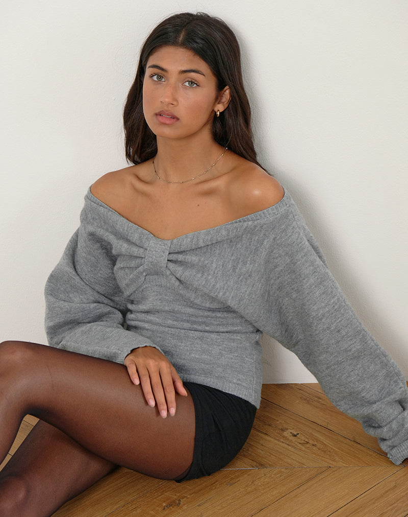 Maglia con fiocco Sikuna in grigio