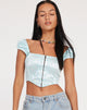Top corsetto Silicia in floccatura botanica Spearmint