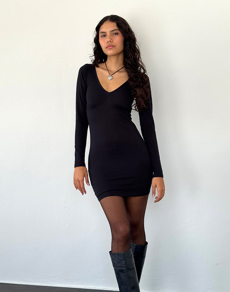 Mini abito in lycra Silsali in nero