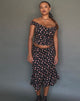 Immagine di Sima Midi Skirt in Flowing Rose Nero