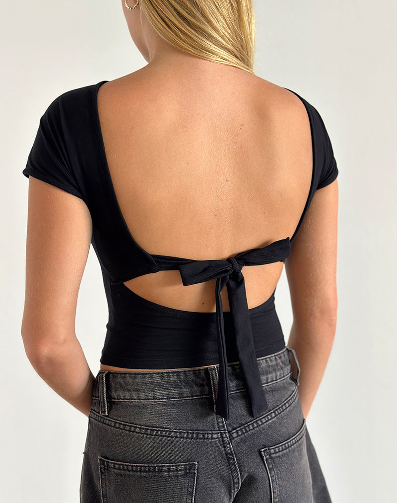 Top Sipang Tie Back nero