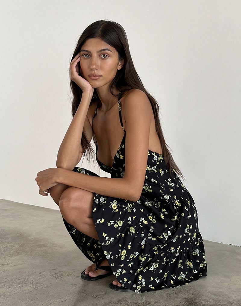 Immagine di Siskana Mini Dress in Lemon and Lime Nero
