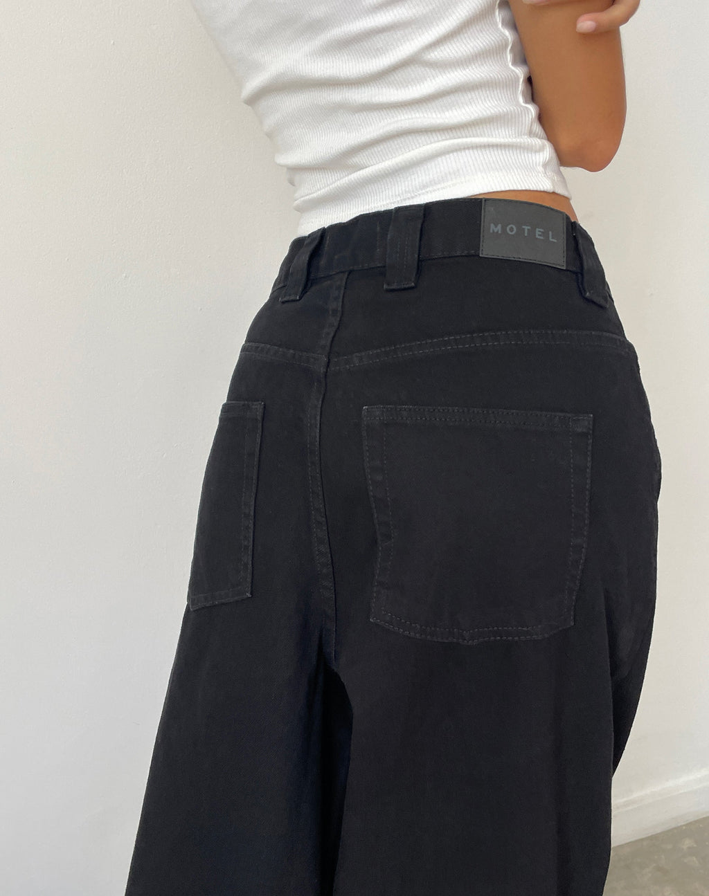 Jeans skater a vita bassa in nero risciacquato