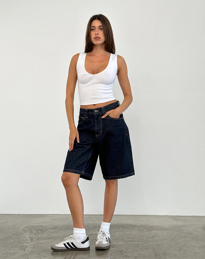 Immagine di Pantaloncini corti a vita bassa in indaco