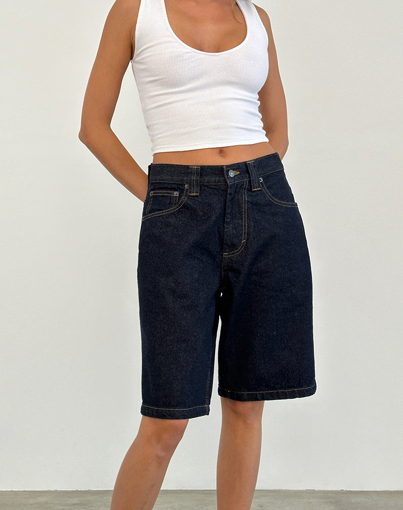 Immagine di Pantaloncini corti a vita bassa in indaco
