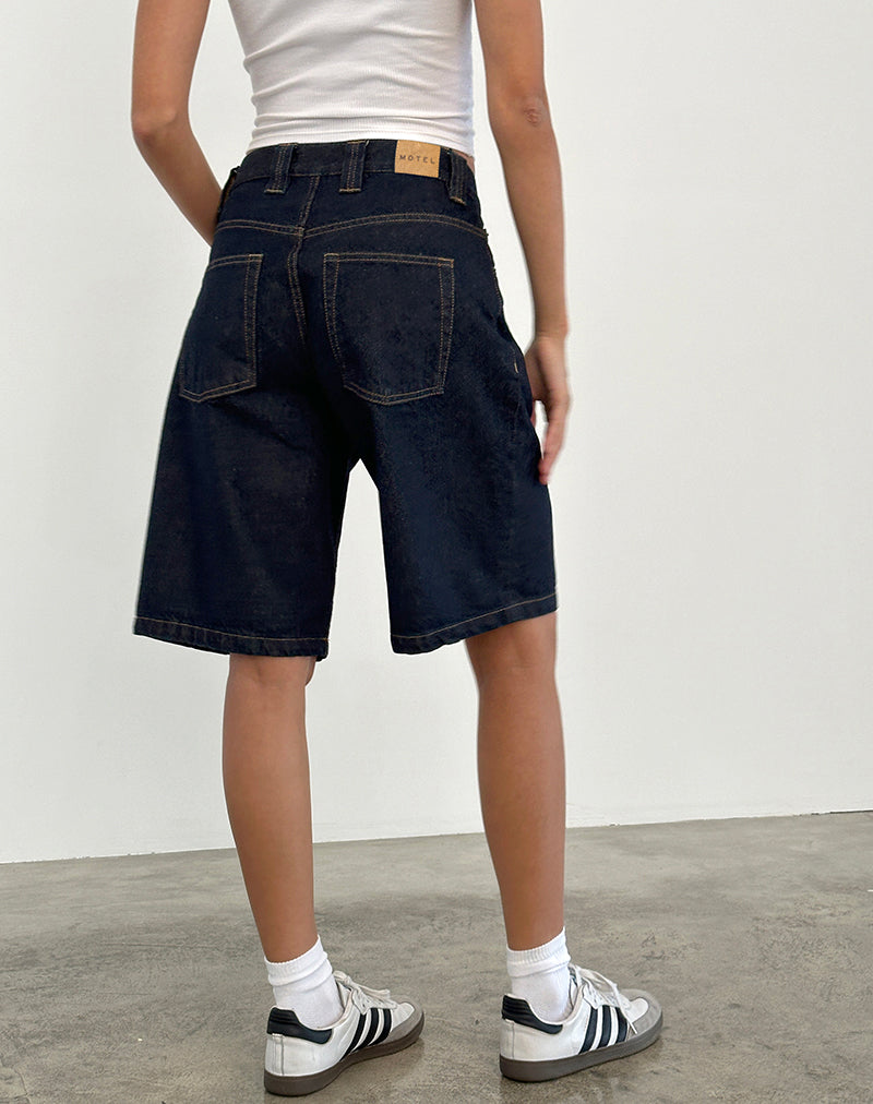 Immagine di Pantaloncini corti a vita bassa in indaco