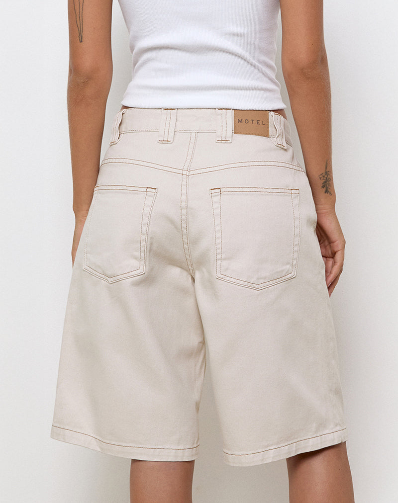 Immagine di Pantaloncini corti a vita bassa in bianco sporco