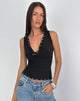 Immagine di Slater Top borchiato in jersey di rayon nero