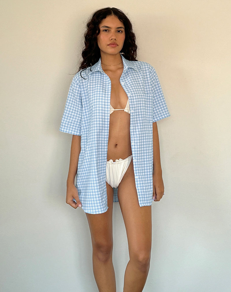 Smith - Camicia oversize in percalle blu