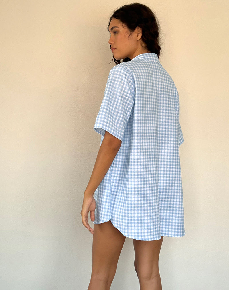 Immagine di Smith Camicia oversize in percalle blu
