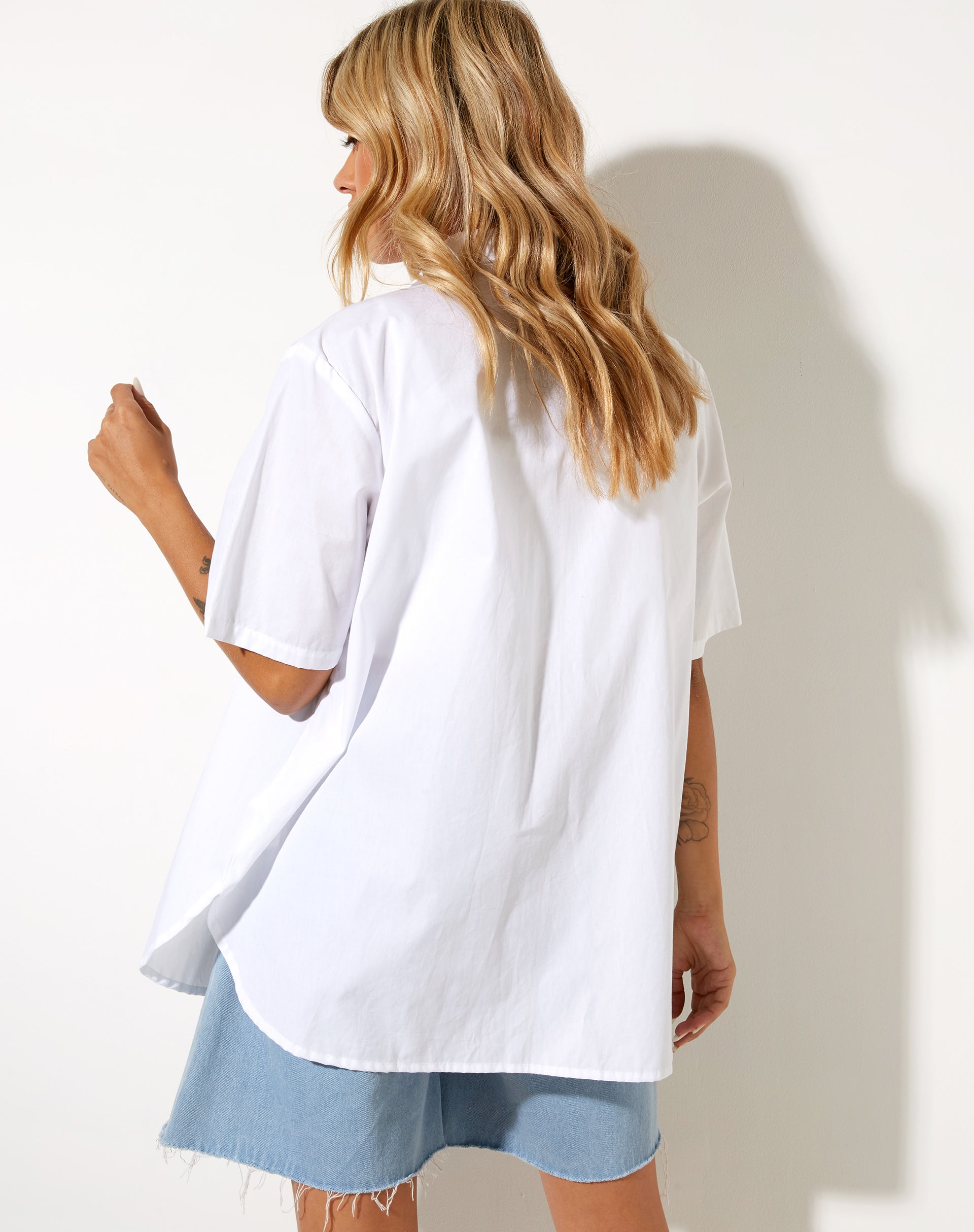 Immagine di Smith Camicia a maniche corte in Popeline Bianco