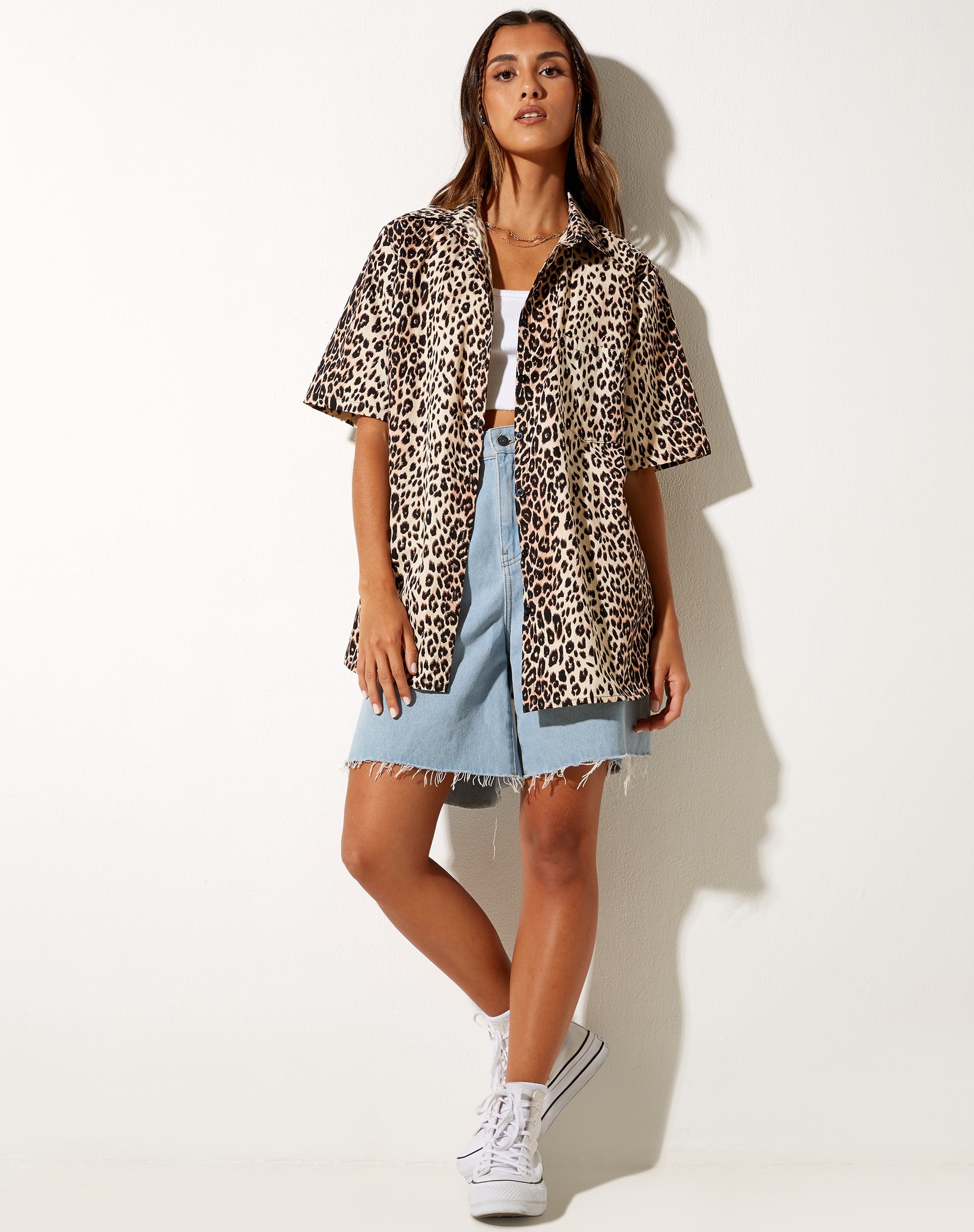 Immagine della camicia Smith a maniche corte in vero leopardo
