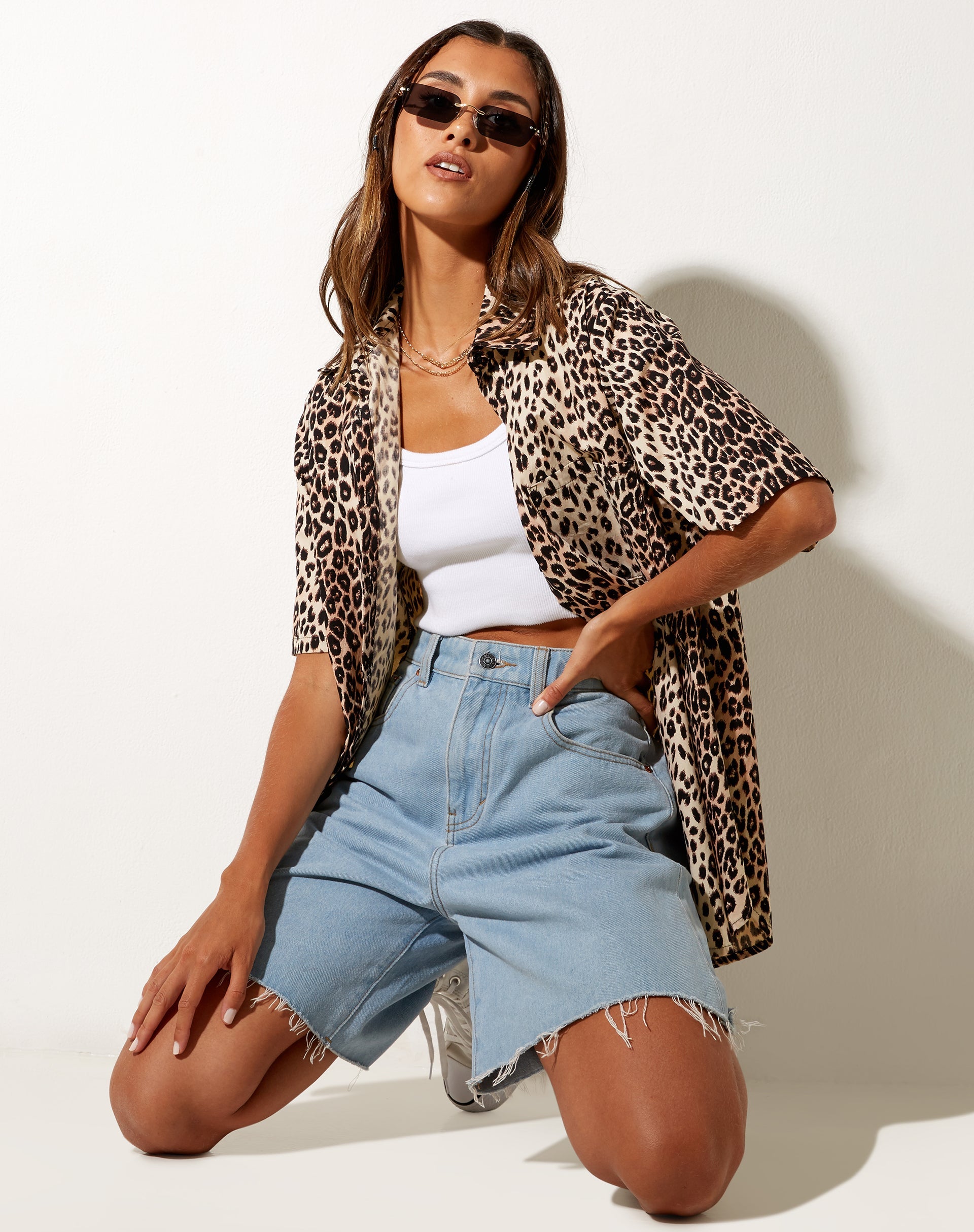 Immagine della camicia Smith a maniche corte in vero leopardo