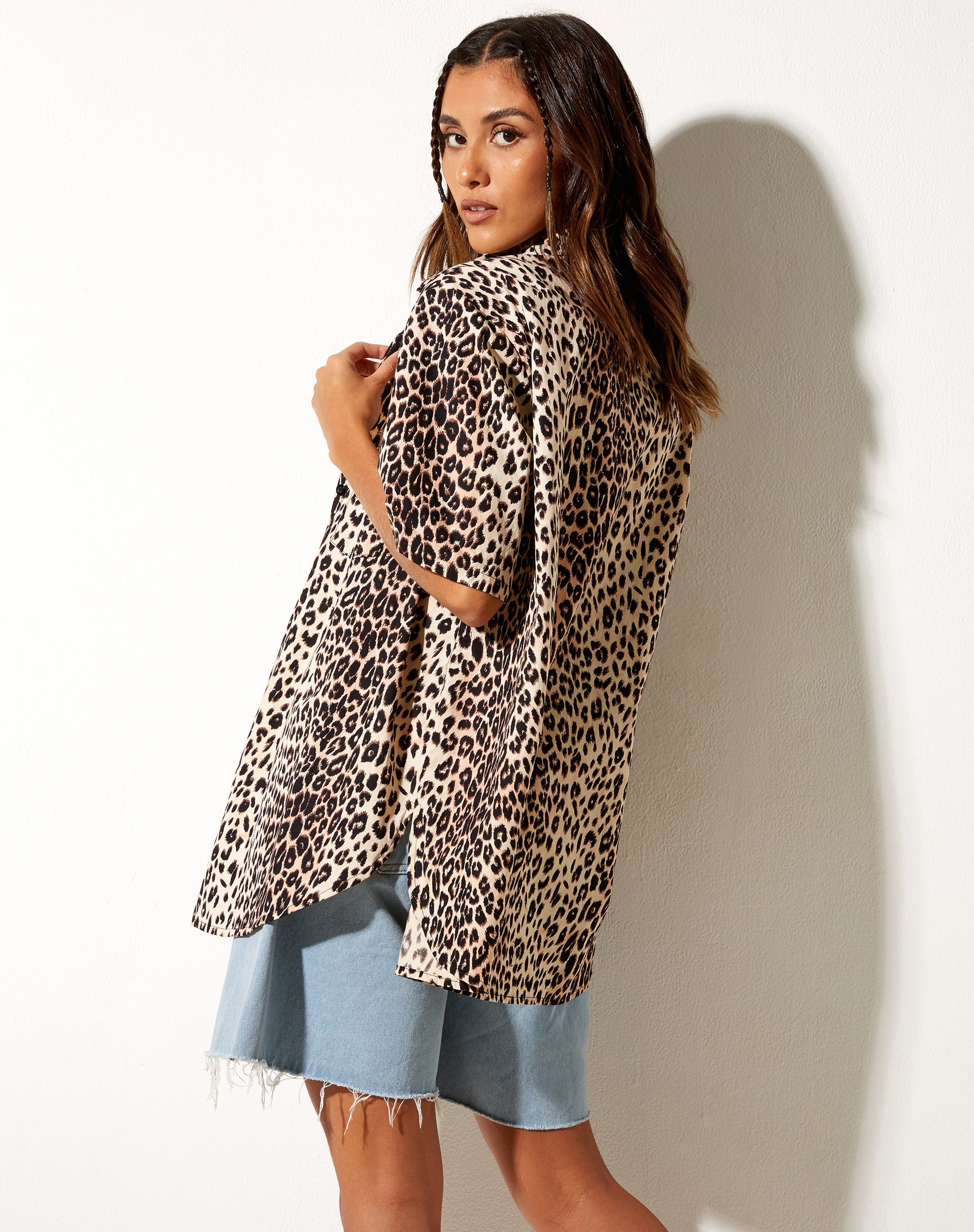 Immagine della camicia Smith a maniche corte in vero leopardo