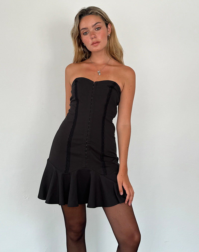 Mini abito Snana in nero sartoriale