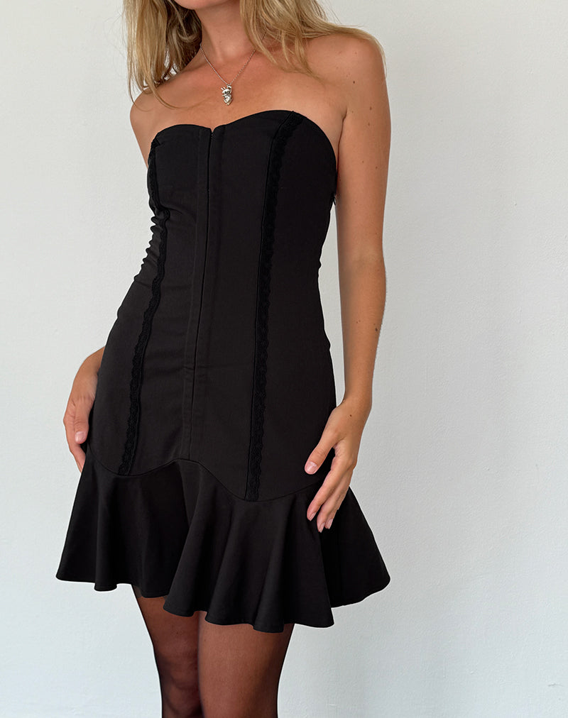 Mini abito Snana in nero sartoriale