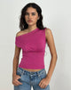 Immagine del top Sojin in lurex rosa con occhielli